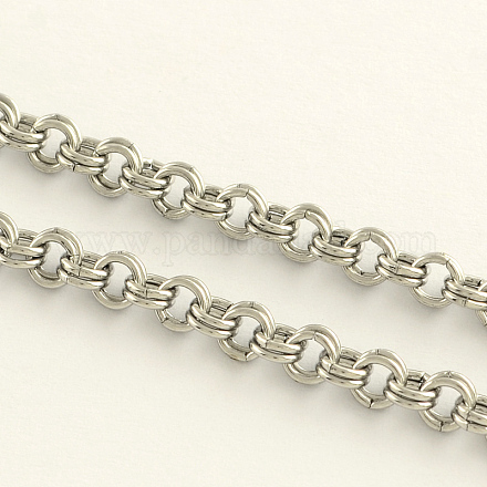 3.28 pie 304 cadenas rolo de doble eslabón de acero inoxidable X-CHS-R009-07-1