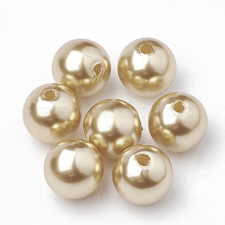 Hebras de perlas de imitación de plástico ecológico MACR-S291-6mm-05-1