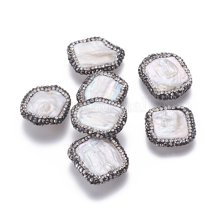 Perlas naturales abalorios de agua dulce cultivadas PEAR-F015-04B-1