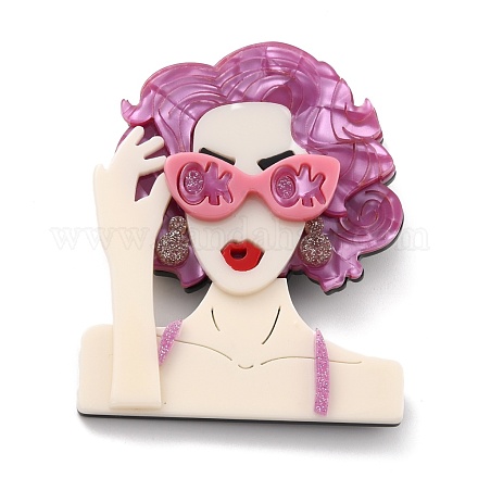 Girl with Glasses Brooch JEWB-M021-18-1