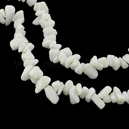 Sintetico di chip bianco giada fili di perline G-R296-01-1