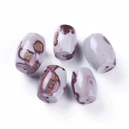 Perles de jaspe dendritiques naturelles G-L510-06-1