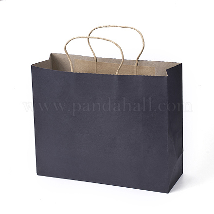 純色の紙袋  ギフトバッグ  ショッピングバッグ  ハンドル付き  長方形  プルシアンブルー  26x31.5x11cm CARB-L003-03A-1
