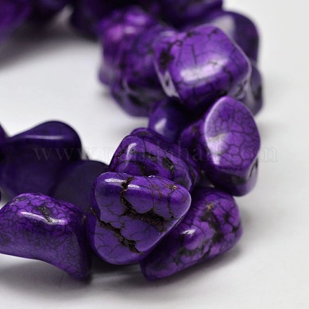 Dyed Nuggets Natural Howlite Beads Strands G-M139-10-A-1