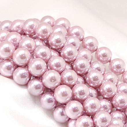 Chapelets de perles rondes en coquille&nbsp;BSHE-L011-8mm-A001-1