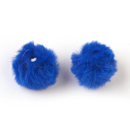 Colgantes cubiertos de bola de pompón de piel de conejo de imitación hecha a mano WOVE-F021-A10-1