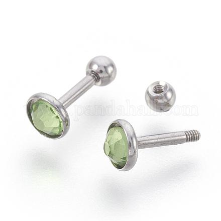 304 Stainless Steel Barbell Cartilage Earrings EJEW-L208-02C-01-1