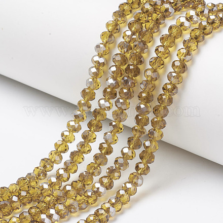 Chapelets de perles en verre transparent électrolytique EGLA-A034-T6mm-E13-1