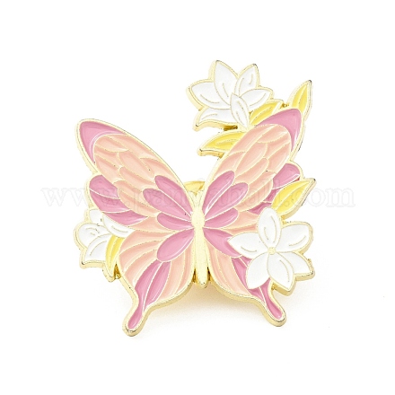Flor mariposa pin de esmalte JEWB-J005-07F-G-1