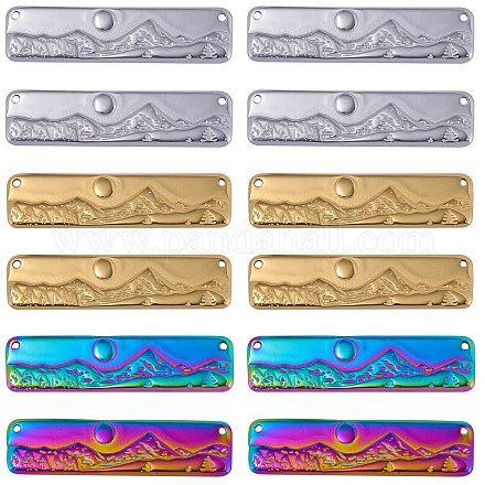 12 pièces 3 couleurs placage ionique (ip) 304 pendentifs en acier inoxydable STAS-SZ0002-95-1