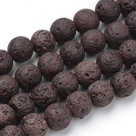 Synthetic Lava Rock Beads Strands G-S277-6mm-02-1