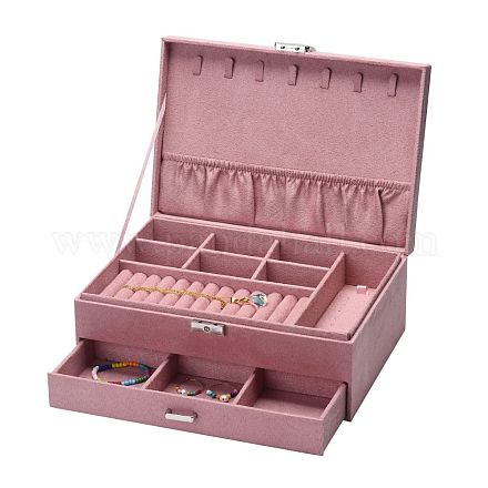Boîtes à bijoux en velours et bois VBOX-I001-04E-1