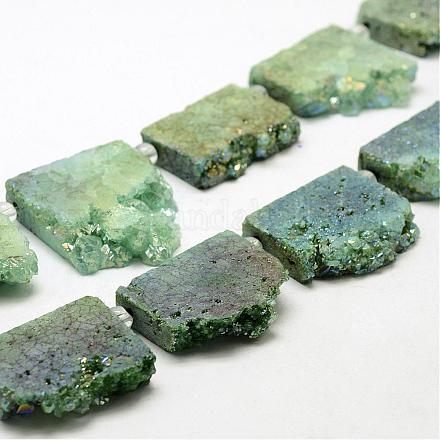 Galvaniques perles de cristal naturel brins Druzy G-N0257-07-1