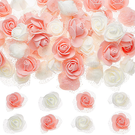 CRASPIRE 200Pcs 2 Colors 3D Foam Rose Ornament Accessories DIY-CP0008-67-1