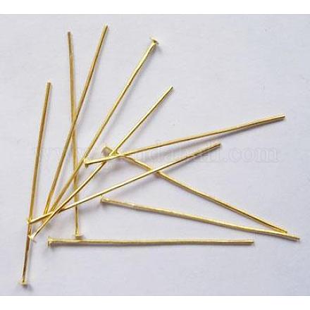 Brass Flat Head Pins KK-HP6.0cm-G-NF-1