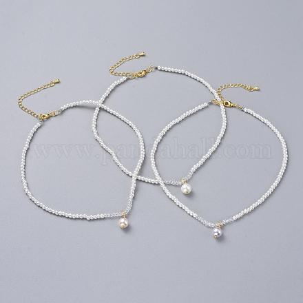 Perle di vetro pendenti ciondoli collane NJEW-JN02564-1