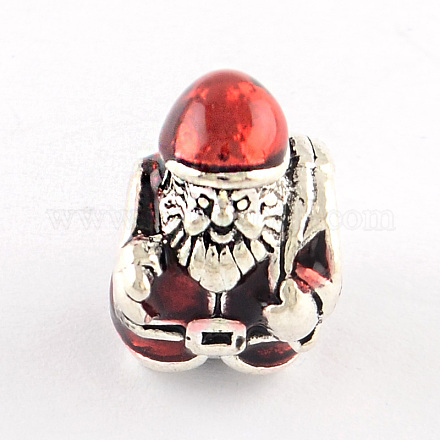 Antikes Silber überzogene Weihnachtsweihnachtsmann-tibetischen Stil Legierung Schmelz European Beads X-ENAM-Q421-18-1