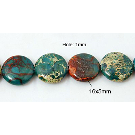 Synthetische Aqua Terra Jaspis Perlen Stränge G-G058-16x5mmmm-2-1