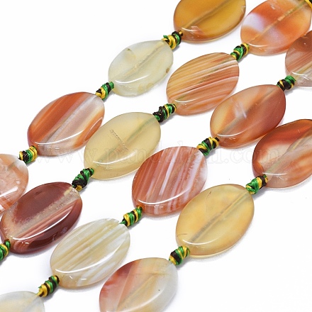 Natural Banded Agate/Striped Agate Beads Strands G-I245-58B-1