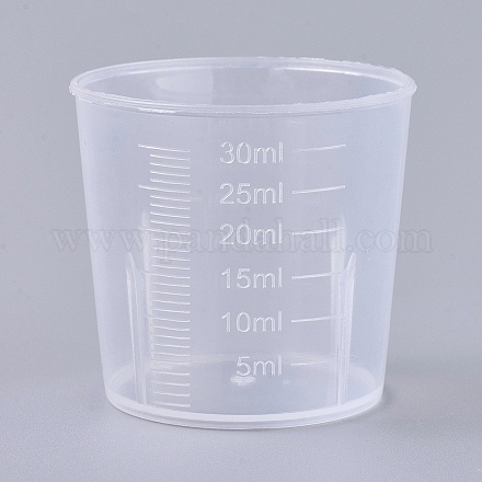 50mlポリプロピレン(pp)計量カップ  目盛り付きカップ  透明  3.9x3.6cm  容量：30ml（1.01液量オンス） TOOL-WH0021-49-1