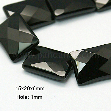 Natural Black Onyx Beads Strands G-E039-FD3-14x10x5mm-1