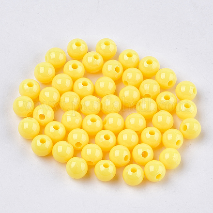 Perles plastiques opaques KY-T005-6mm-605-1