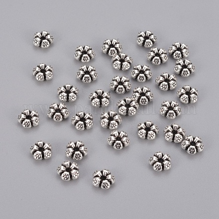 Perlas espaciadoras de plata tibetana AC0752-1