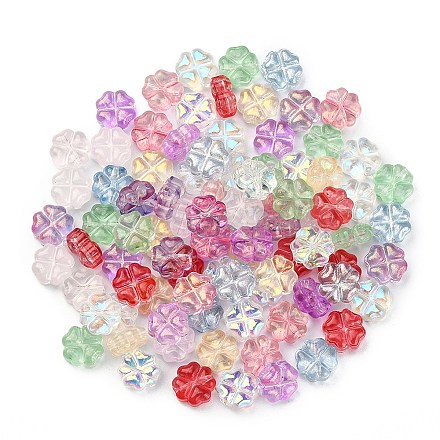 100 pièces 10 couleurs perles de verre tchèques transparentes GLAA-CJ0001-57-1