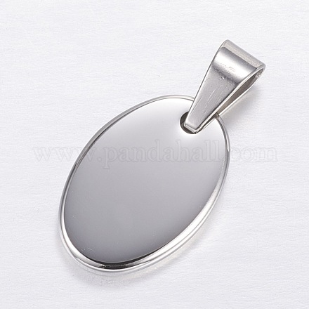 304 Stainless Steel Stamping Blank Tag Charms STAS-P055-06P-1