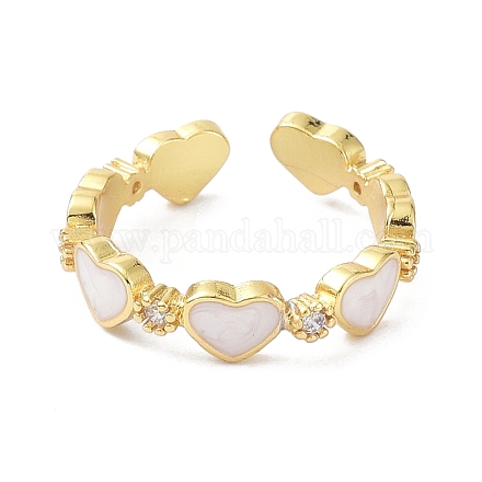Heart Real 18K Gold Plated Cuff Rings for Girl Women Gift ZIRC-C021-05G-1