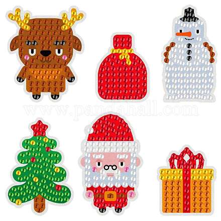 Kits de pegatinas de pintura de diamante diy tema navideño para niños DIY-H123-03-1