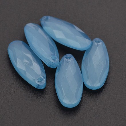 Faceted Drop Imitation Jelly Acrylic Beads JACR-P001-05F-1