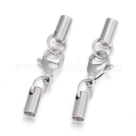 304 Stainless Steel Lobster Claw Clasps STAS-P146-A15-4.0mm-1