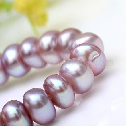 Hebras de perlas de agua dulce cultivadas naturales PEAR-S002-9~10mm-5-1
