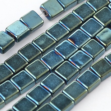 Electroplate Non-magnetic Synthetic Hematite Square Bead Strands G-L368-02C-1