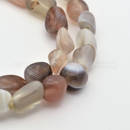 Chapelets de perle en agate naturelle du Botswana G-P070-52-1