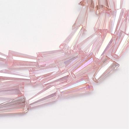 Ab-placcato colore fili di perle di vetro trasparente GLAA-R170-4x8-04B-1