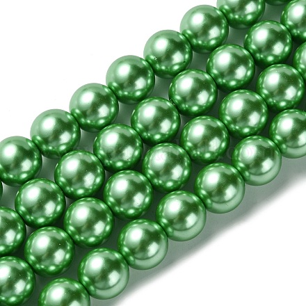Eco-Friendly Glass Pearl Beads Strands HY-A008-14mm-RB008-1