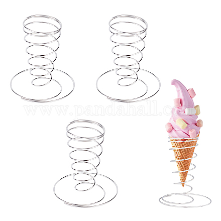 CHGCRAFT 4Pcs Food Cone Display Spiral Food Holder Black Iron Ice Cream Cone Holder 304 Stainless Steel Food Cone Display Stand for Snacks Appetizers or Desserts DJEW-WH0018-21-1