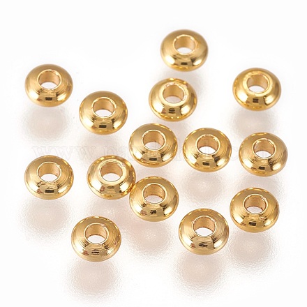 Laiton rondes séparateurs perles plat KK-E759-10G-1