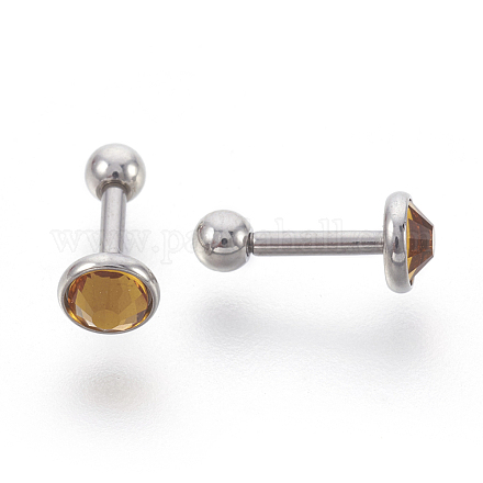 304 boucles d'oreilles cartilage barbell en acier inoxydable EJEW-L208-02C-02-1