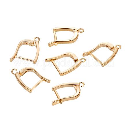 arricraft 6pcs/Set Brass Leverback Earring Findings with Loops KK-BC0003-13G-1
