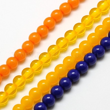 Imitation Amber Resin Round Beads Strands for Buddhist Jewelry Making RESI-A009A-8mm-1