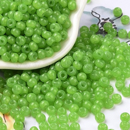 6/0 Jadeglasimitatperlen SEED-T006-04A-11-1