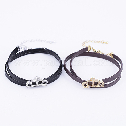 PU Leather Cord Choker Necklaces NJEW-H477-17-1