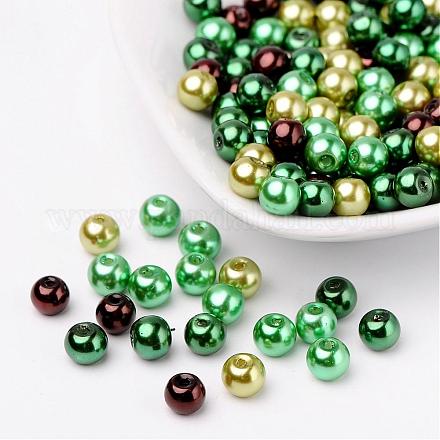 Choc-menta perla perline mix di vetro perlato HY-X006-6mm-04-1