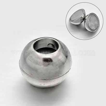 Rondelle Brass Magnetic Clasps KK-N0082-25-1