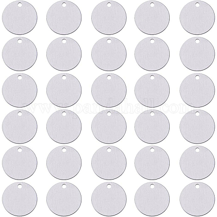 BENECREAT 30 Pack 1.2 (30mm) RoundStamping Blanks Aluminum Blank Pendants with Storage Box for Necklace Bracelet Dog Tags Making and Engraving ALUM-BC0001-01P-1