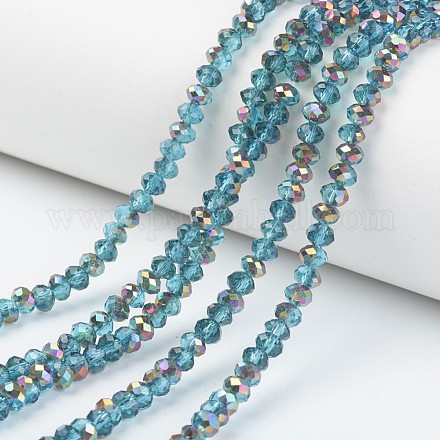 Chapelets de perles en verre transparent électrolytique EGLA-A034-T6mm-R09-1