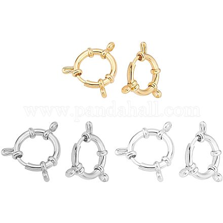 UNICRAFTALE 6pcs 3 Colors Spring Ring Clasps Stainless Steel Spring Ring Clasps Mixed Color Jewelry Clasp for DIY Jewelry Making STAS-UN0024-89-1